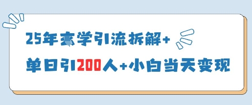 25年国学引流拆解+单日引200人+小白当天就能变现-搞钱专业户