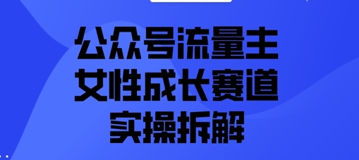 公众号流量主之女性成长赛道实操拆解-搞钱专业户