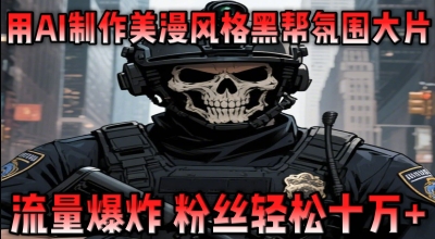 用AI制作美漫风格黑帮氛围大片，流量爆炸，粉丝轻松十W+-搞钱专业户