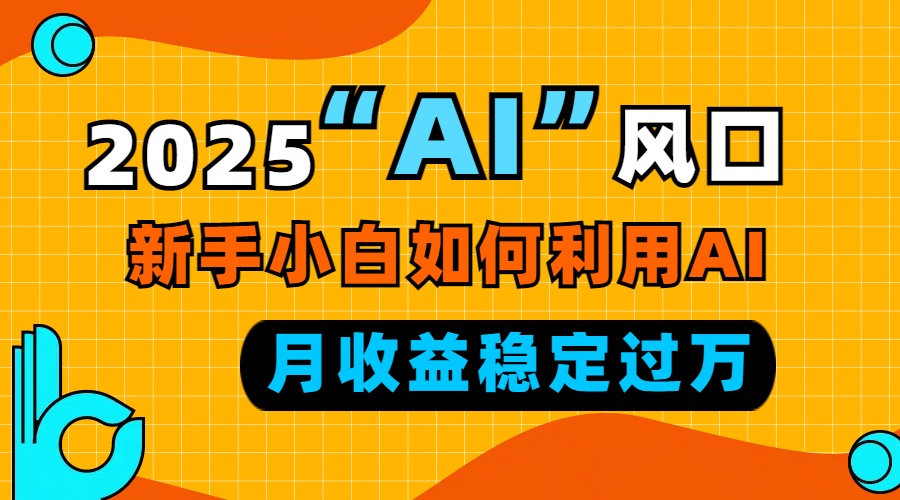 （13821期）2025“ AI ”风口，新手小白如何利用ai，每月收益稳定过万-搞钱专业户